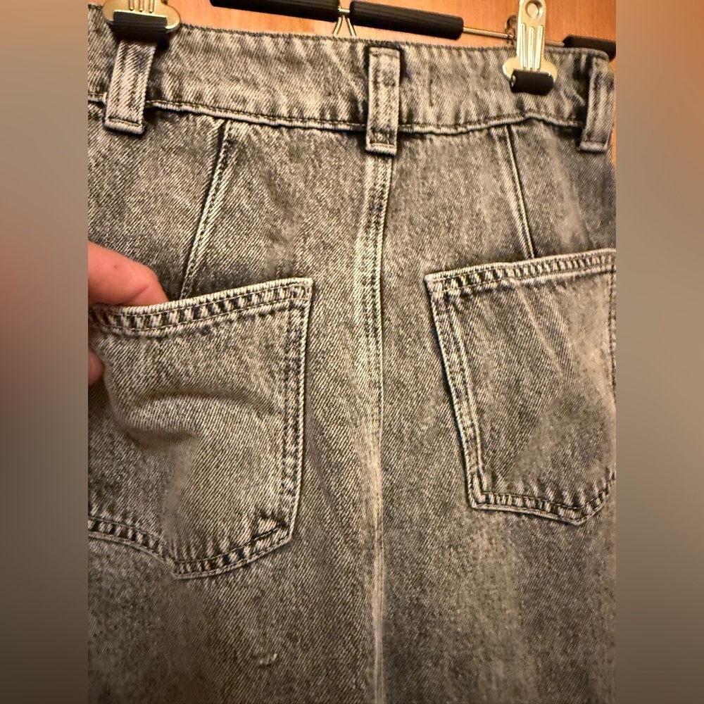 Free People Sidney Black washed denim midi skirt 25 NWOT - Picture 5 of 12